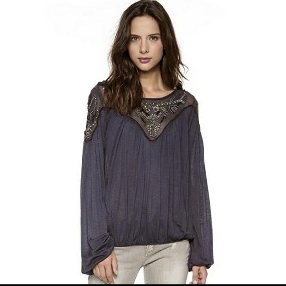 Free People Tops - Free People beaded long sleeve top